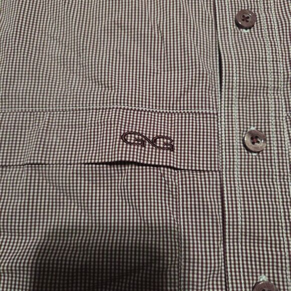 Game Guard Shirt Men's M Maroon Checkered Outdoors Fishing Vented Fishing - Picture 3 of 8